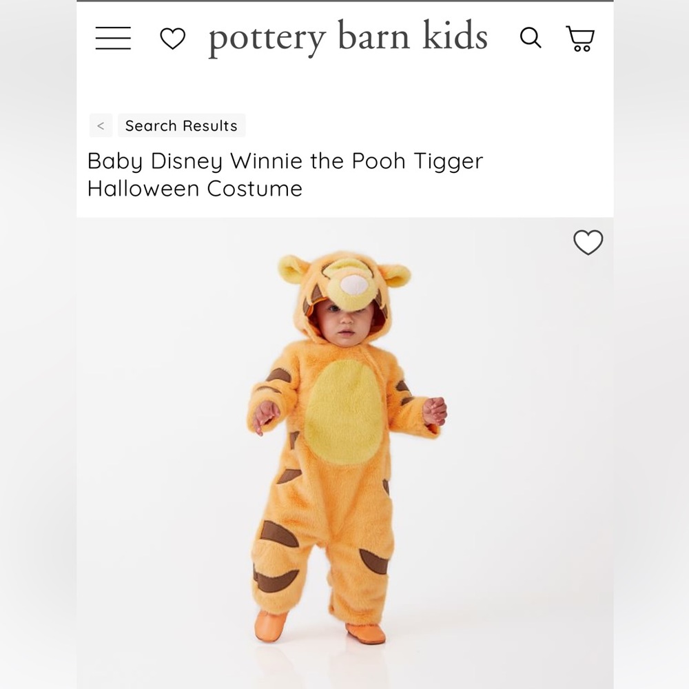 Disney Tigger costume Pottery Barn Kids. Size 6-12 months.